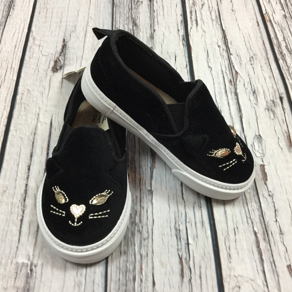 Gap Girls Toddler 5 Black Kitten Shoes Walking Shoes - Picture 2 of 6